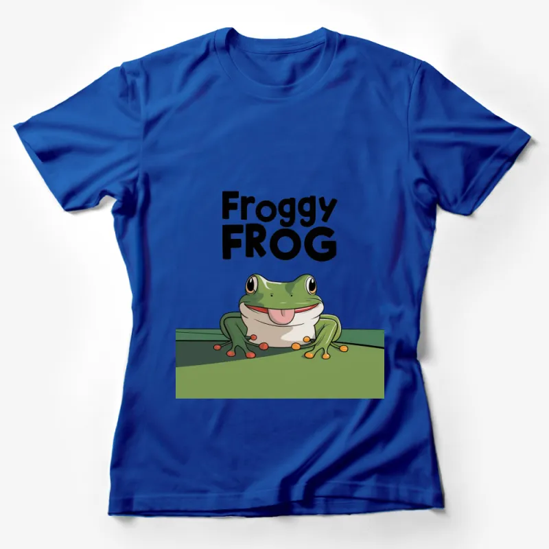 Cute Froggy Frog Graphic T-Shirt, Green Frog Cartoon, Animal Lover Casual Wear, Unisex Tee for All Ages Female T-Shirt