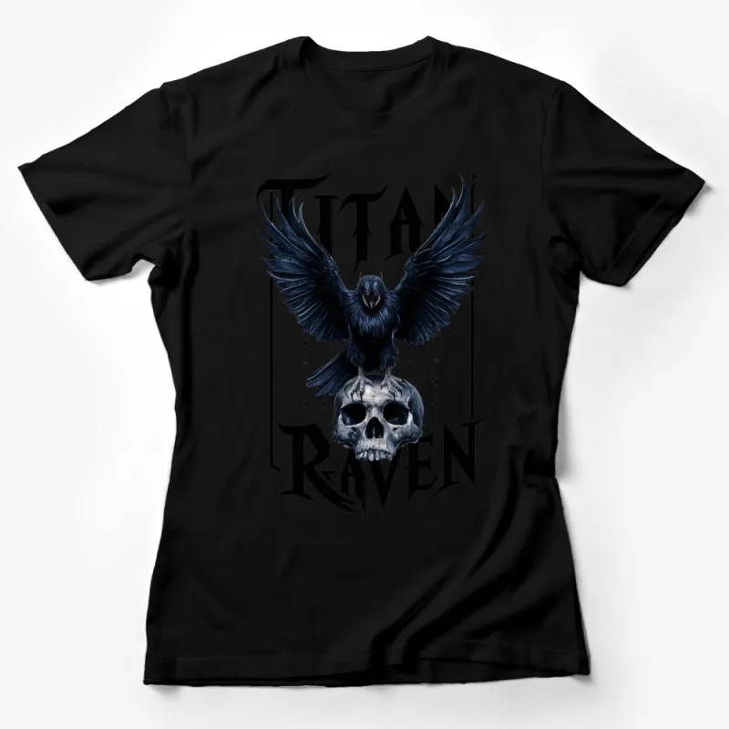 Gothic Raven and Skull T-Shirt, Dark Mystical Bird Graphic Tee, Unisex Fashion Female T-Shirt