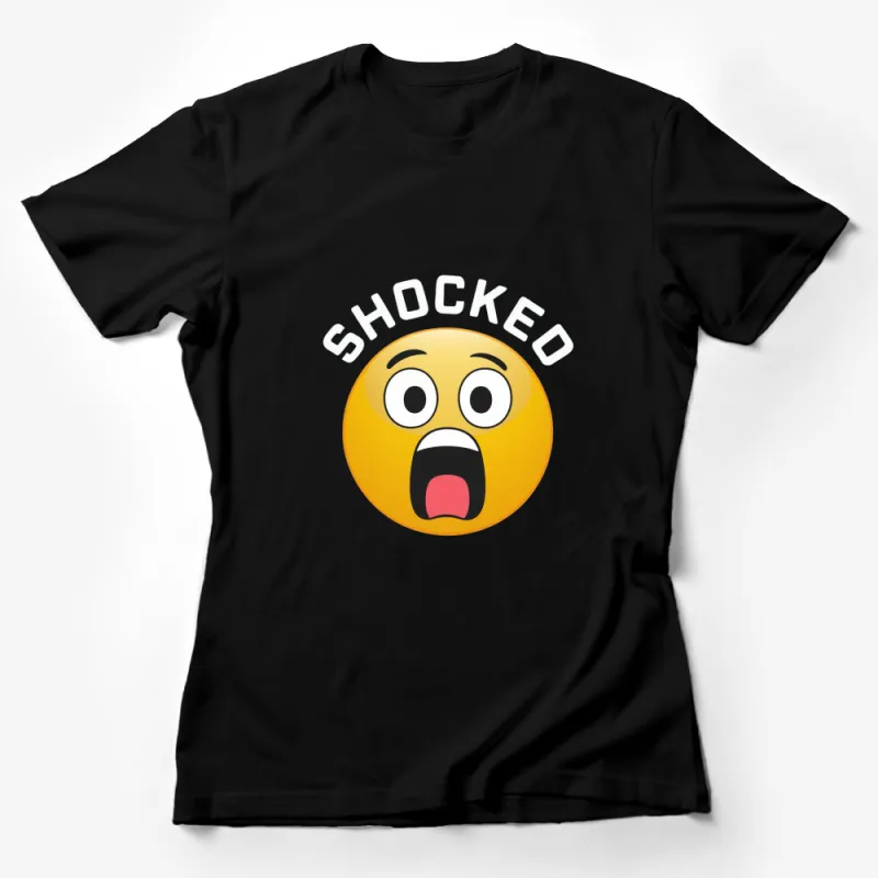 Shocked Emoji Face T-Shirt, Funny Expression Tee, Unisex Emoji Shirt for All Ages Female T-Shirt