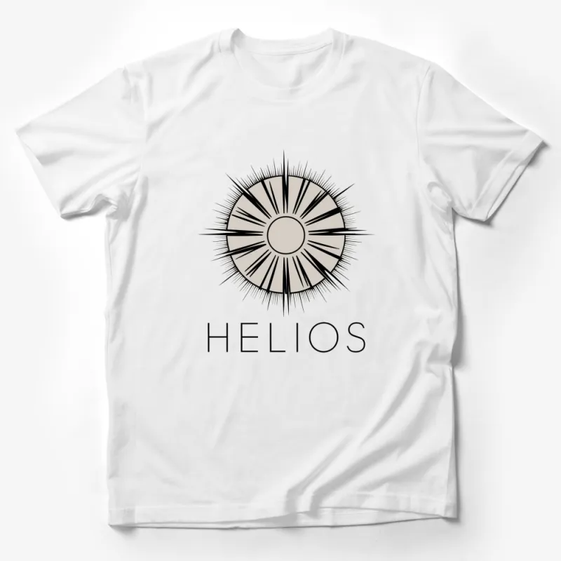 Helios Sun Graphic T-Shirt, Modern Sunburst Design Unisex Tee, Casual Streetwear, Aesthetic Solar Symbol Male T-Shirt