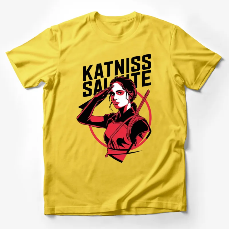 Katniss Everdeen Salute Graphic T-Shirt, Hunger Games Inspired Tee, Pop Culture Apparel Male T-Shirt