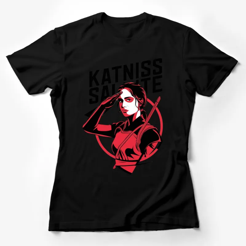 Katniss Everdeen Salute Graphic T-Shirt, Hunger Games Inspired Tee, Pop Culture Apparel Female T-Shirt