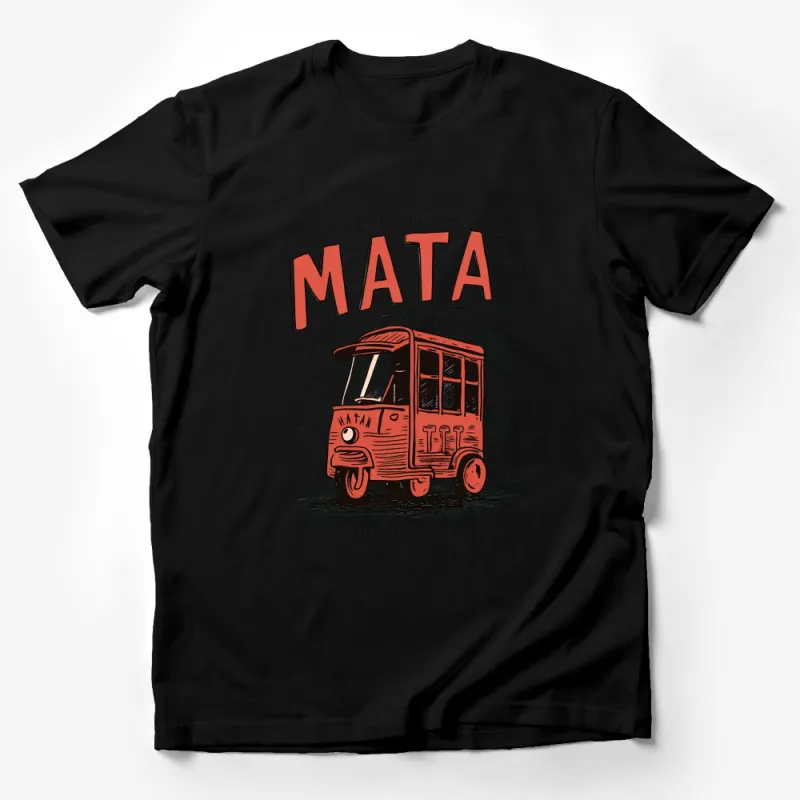 Vintage Red Tuk Tuk Graphic T-Shirt, Retro Auto Rickshaw Design, Unique Travel Tee, Unisex Shirt Male T-Shirt