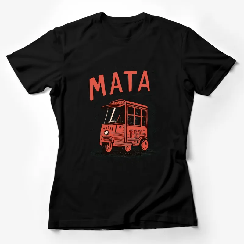 Vintage Red Tuk Tuk Graphic T-Shirt, Retro Auto Rickshaw Design, Unique Travel Tee, Unisex Shirt Female T-Shirt