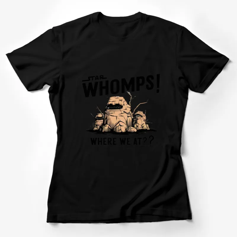 Star Whomps Graphic T-Shirt, Brown Sci-Fi Desert Design, Comfortable Cotton Tee, Unique Gift Female T-Shirt