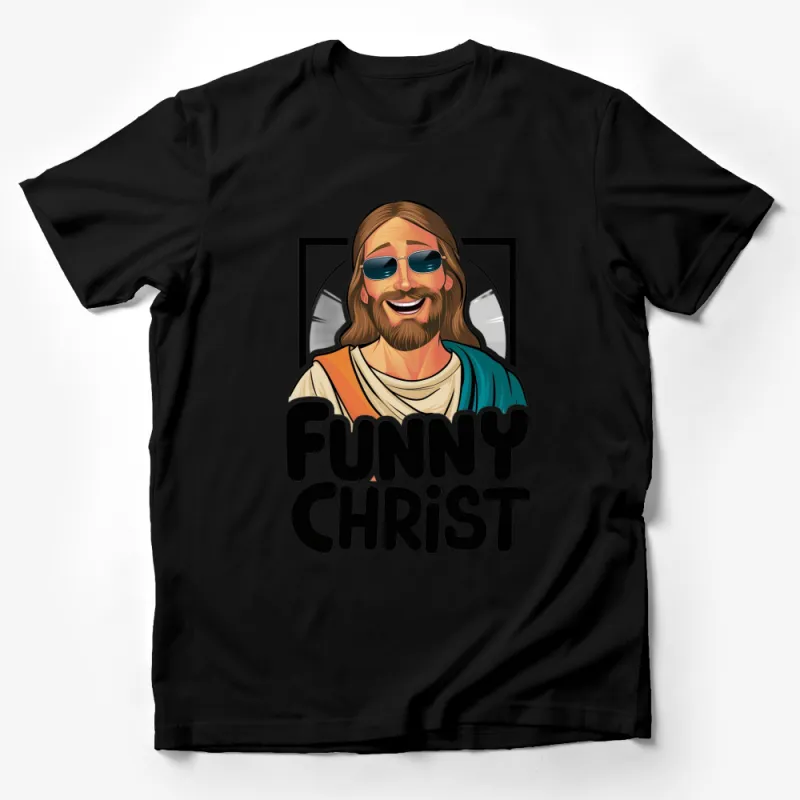 Funny Christ T-Shirt, Cool Jesus with Sunglasses Graphic Tee, Religious Humor Apparel Male T-Shirt