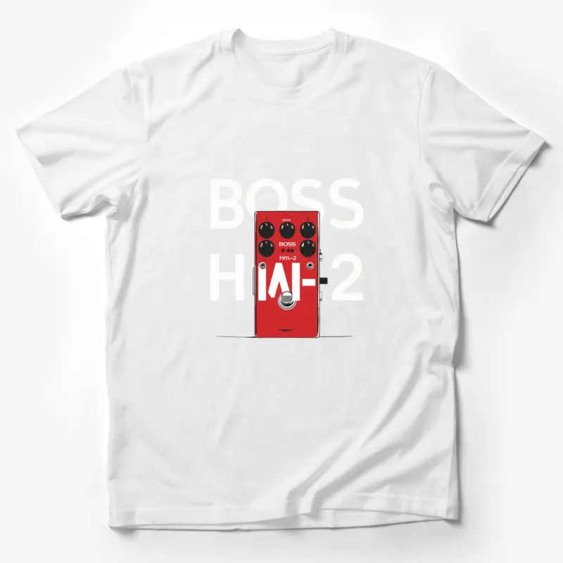 Boss HM-2 Guitar Pedal T-Shirt, Iconic Red Distortion Effect Graphic Tee, Unique Musician Gift Male T-Shirt