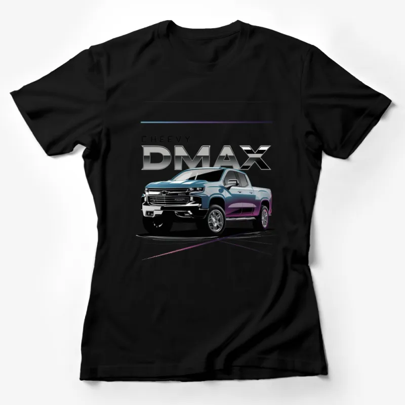 Chevy DMAX Pickup Truck Graphic T-Shirt, Automotive Enthusiast Gift, Car Illustration Tee, Unique Vehicle Design Top Female T-Shirt