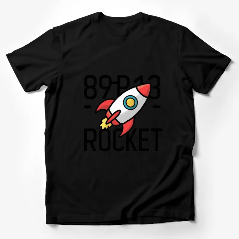 Retro Rocket Design T-Shirt, 89P-13 Space Graphic Tee, Men's and Women's Casual Wear Male T-Shirt