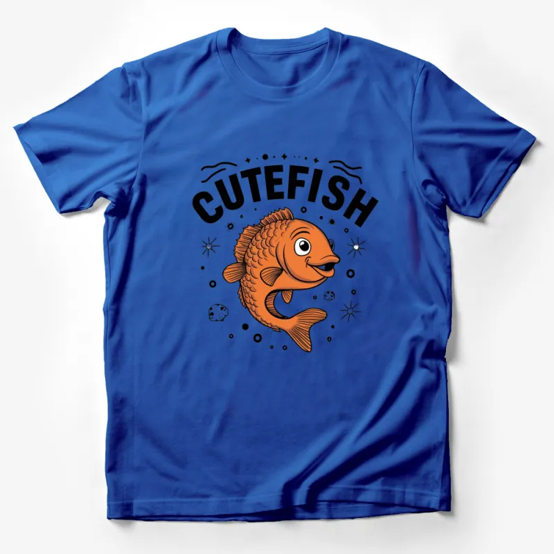 Cute Fish T-Shirt, Orange Fish Cartoon, Fun Sea Life Graphic Tee for All Ages, Unisex Fish Shirt Male T-Shirt