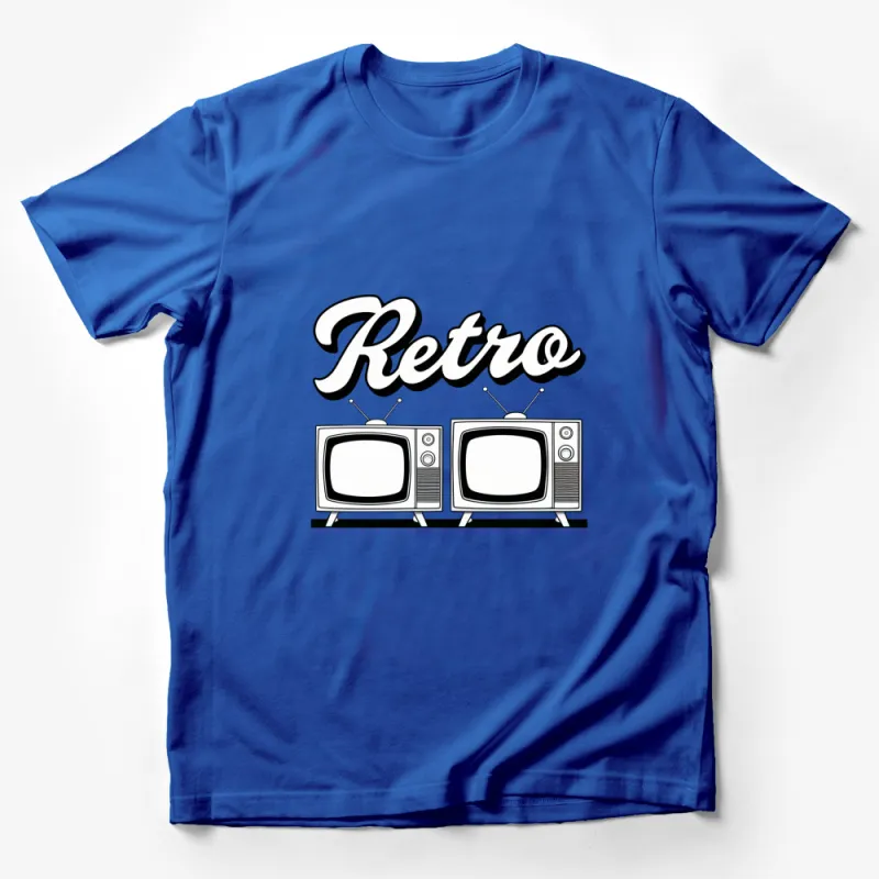 Vintage Retro TV Graphic T-Shirt, Classic Television Design, Old School Style Tee, Black and White Male T-Shirt