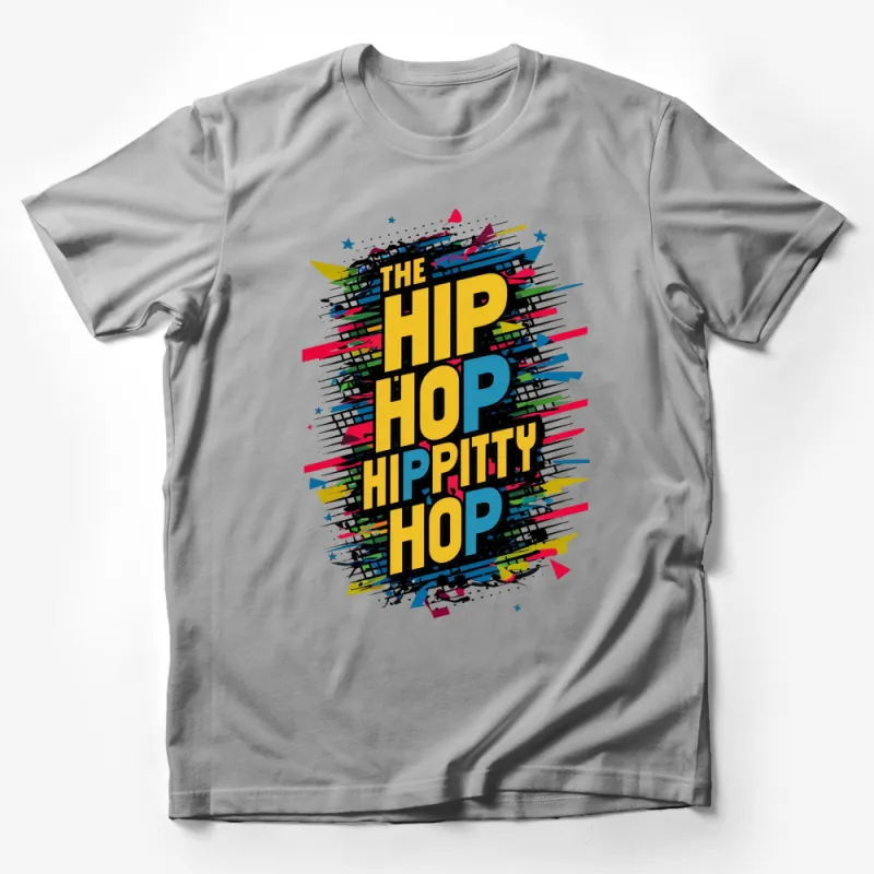 Colorful Hip Hop T-Shirt, The Hip Hoppity Hop Graphic Tee, Street Dance Style Top Male T-Shirt