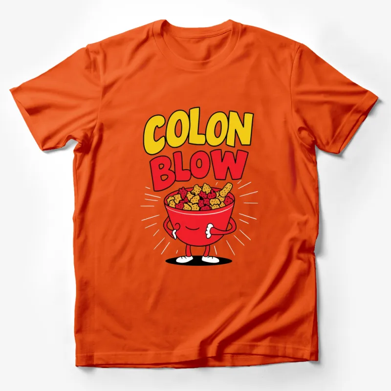 Funny Colon Blow Cereal T-Shirt, Vintage Comic Style Tee, Humorous Graphic Shirt for Parties Male T-Shirt