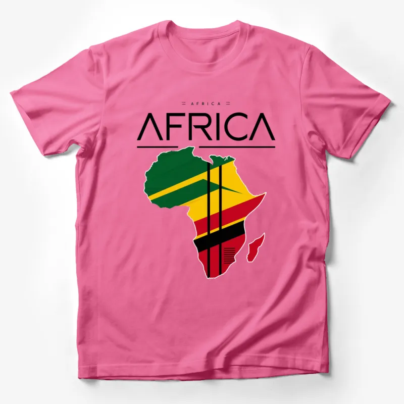 Colorful Africa Map T-Shirt, Pan-African Inspired Graphic Tee, Cultural Pride Shirt, Unisex Apparel Male T-Shirt