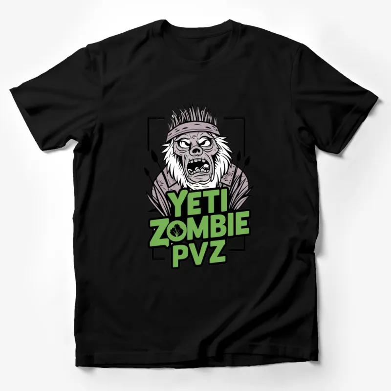 Yeti Zombie PVZ Graphic T-Shirt, Cool Monster Design Tee, Unique Horror Fantasy Shirt Male T-Shirt