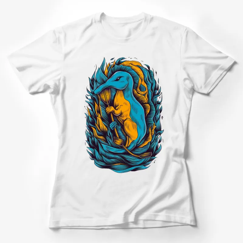 Colorful Platypus T-Shirt, Unique Animal Art Tee, Vibrant Graphic Design Unisex T-Shirt, Artist Created Illustration Female T-Shirt