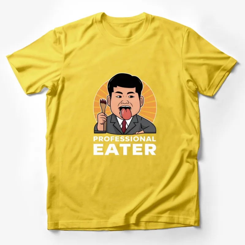 Professional Eater T-Shirt, Funny Food Lover Tee, Unique Cartoon Graphic Shirt, Unisex Gift Idea Male T-Shirt