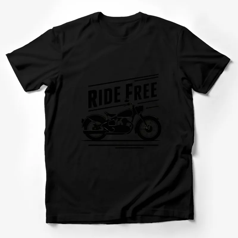 Ride Free Motorcycle Graphic T-Shirt, Vintage Bike Lover Gift, Black and White Classic Motorbike Tee Male T-Shirt