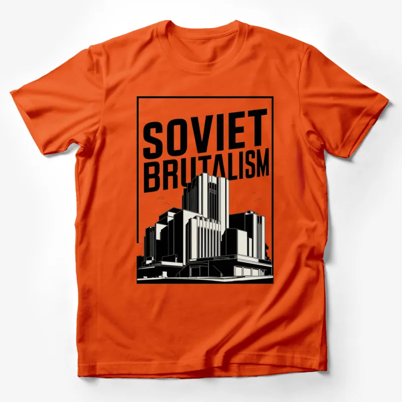 Soviet Brutalism Architecture Graphic T-Shirt, Urban Style Tee, Black and White Building Design Male T-Shirt