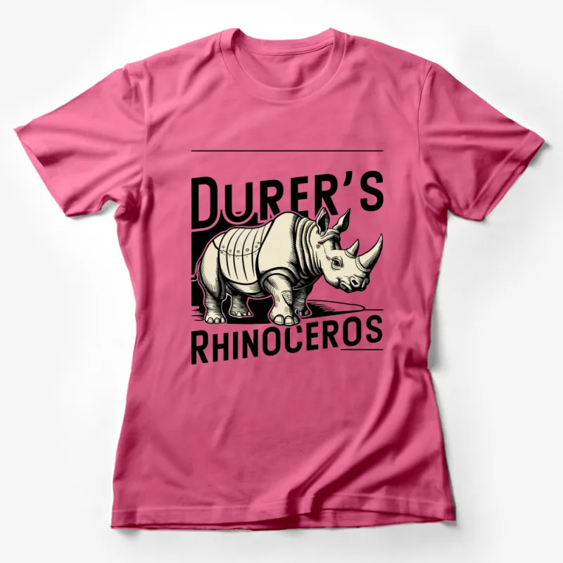 Vintage Durer's Rhinoceros Print T-Shirt, Classic Artwork Tee, Unisex Adult Clothing, Renaissance Style Animal Graphic Shirt Female T-Shirt