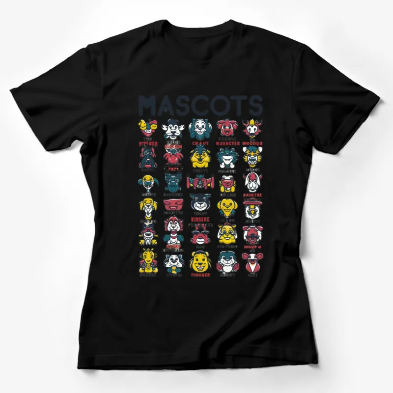 Colorful Mascot Characters T-Shirt, Retro Cartoon Faces Tee, Vintage Style Graphic Shirt, Unisex T-Shirt Female T-Shirt