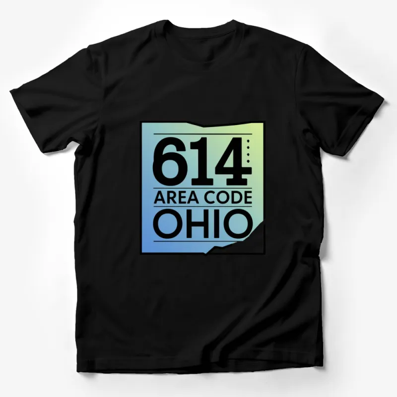 Ohio 614 Area Code T-Shirt - Columbus Pride, State Outline, Vintage Style Tee, Unisex Adult Clothing Male T-Shirt