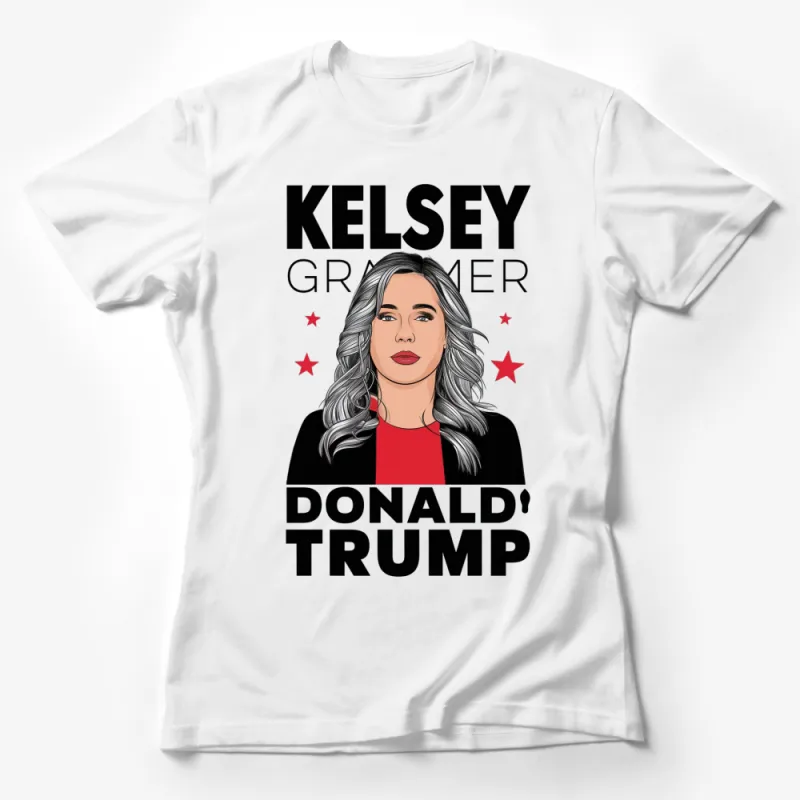 Kelsey Gramer Donald Trump Red Star Pop Art Style T-Shirt, Trendy Graphic Tee, Unisex Fashion Top Female T-Shirt