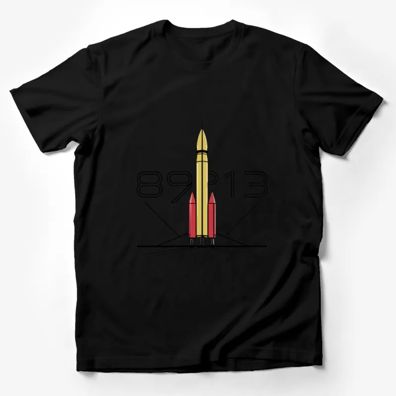 Rocket Launch Design T-Shirt, Unique 8913 Graphic Tee, Stylish Space Lover Shirt Male T-Shirt