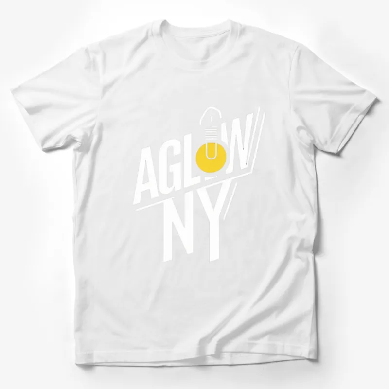 AGLONY Black T-Shirt with Yellow Light Bulb Graphic, Urban Streetwear Top, Unisex Fashion Tee Male T-Shirt