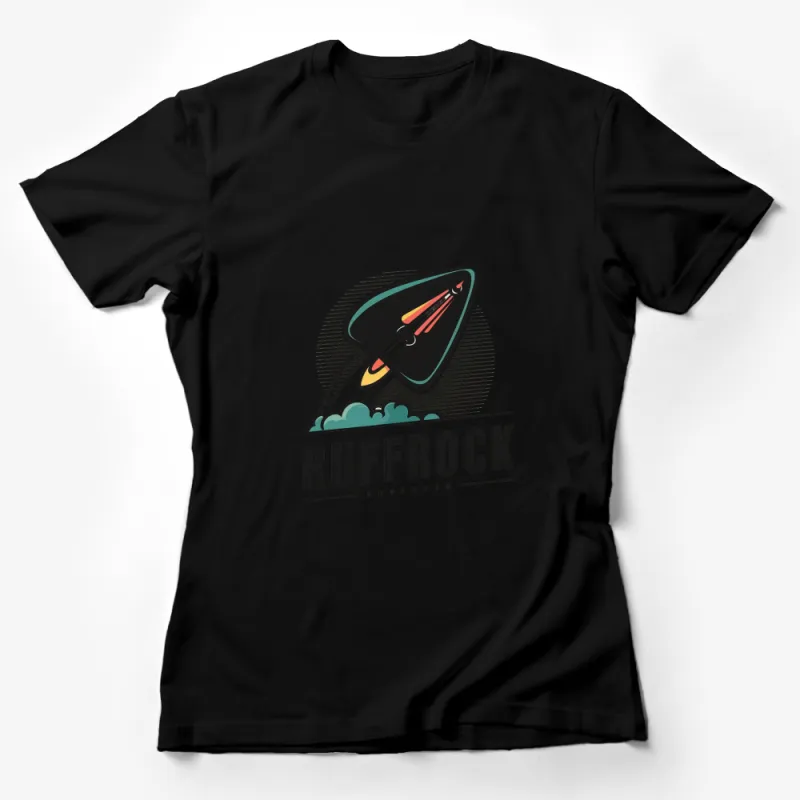 Ruffrock Rocket Launch Graphic T-Shirt, Trendy Space Design Tee, Cool Rocketship Shirt for All Ages Female T-Shirt