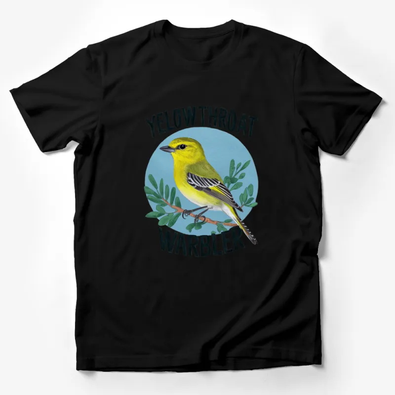 Yellowthroat Warbler Bird T-Shirt, Nature Lover Gift, Birdwatching Tee, Wildlife Illustration Shirt, Unique Bird Art Top Male T-Shirt