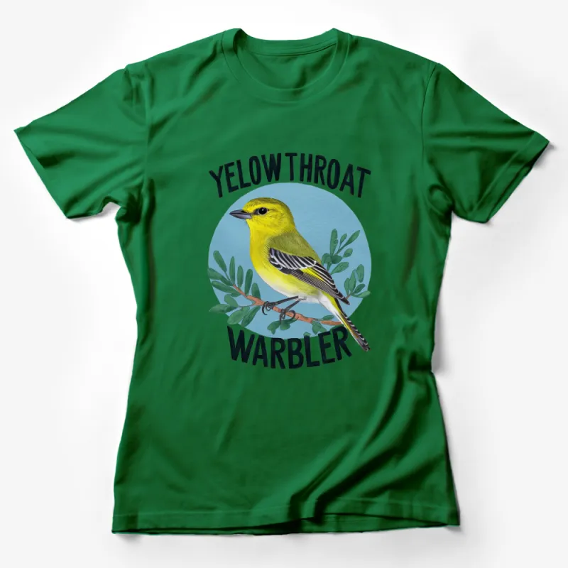 Yellowthroat Warbler Bird T-Shirt, Nature Lover Gift, Birdwatching Tee, Wildlife Illustration Shirt, Unique Bird Art Top Female T-Shirt