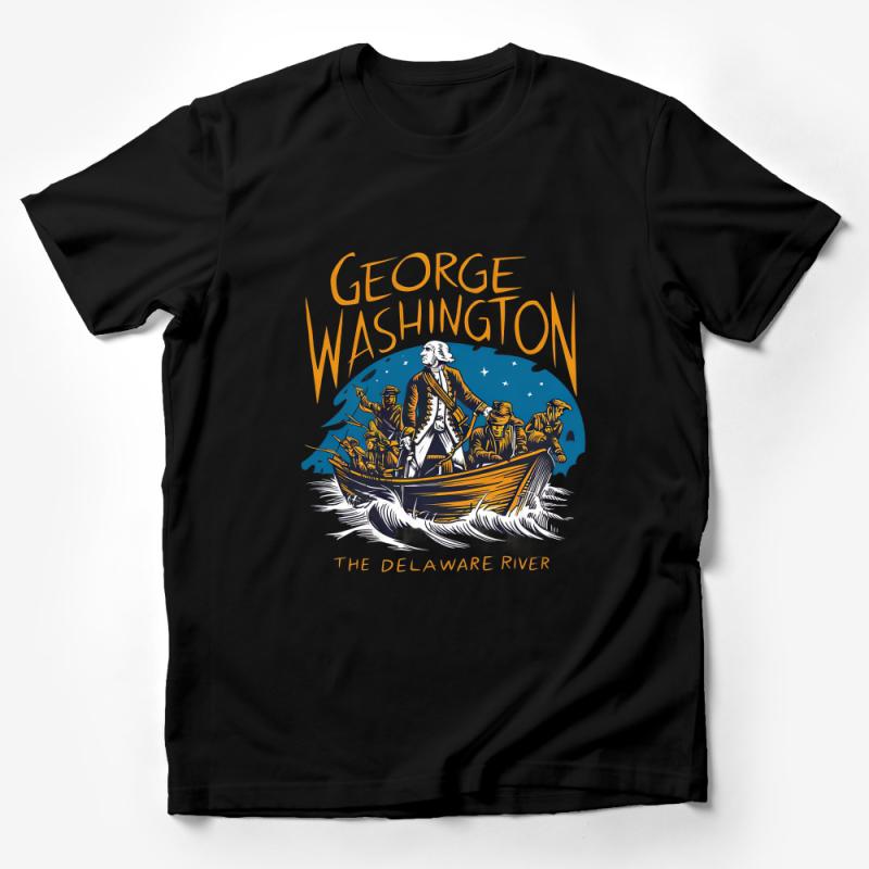 George Washington Crossing The Delaware River Graphic T-Shirt, American History Patriotic Tee, Unisex Adult Clothing Male T-Shirt