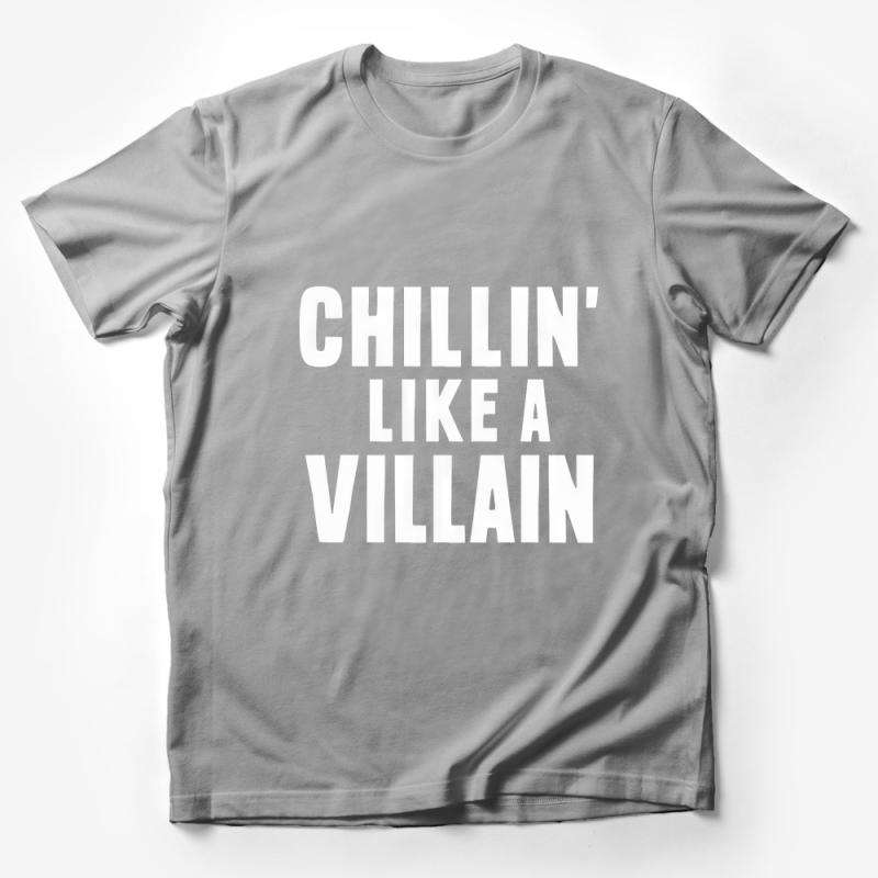 Chillin' Like a Villain Bold White Text on Black Shirt for Casual Wear Male T-Shirt