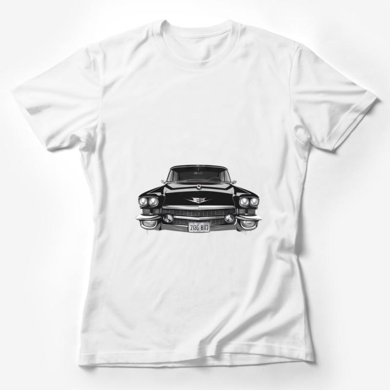 Vintage Car T-Shirt, Classic Black Cadillac Print, Collector Gift Tee, Automobile Enthusiast Clothing, Retro Style Apparel for Men Female T-Shirt