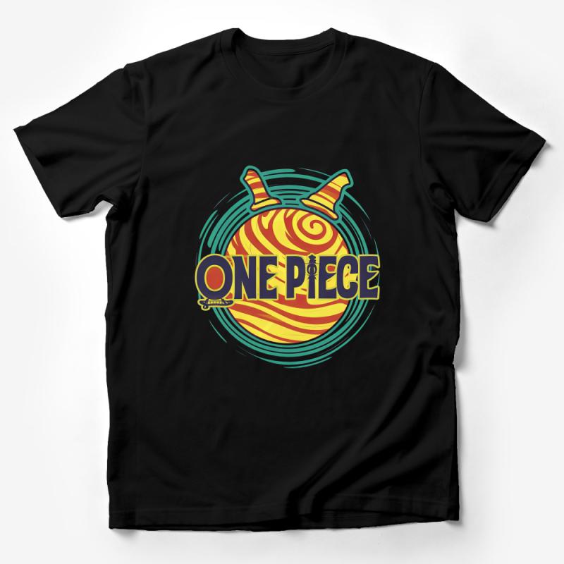 Vibrant One Piece Anime Graphic T-Shirt, Colorful Manga Inspired Casual Tee, Unisex Male T-Shirt