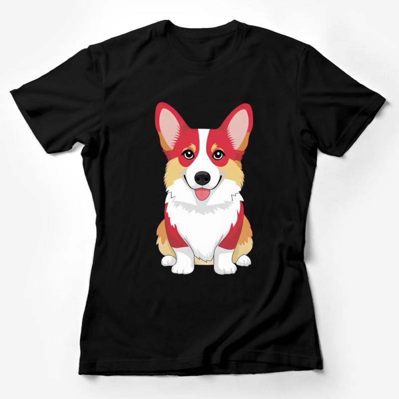 Adorable Corgi Dog Graphic T-Shirt for Pet Lovers, Cute Dog Illustration Tee Female T-Shirt