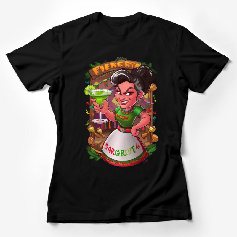 Fiesta Themed T-Shirt, Women's Margarita Lover Tee, Colorful Cocktail Party Shirt, Fun Cinco de Mayo Top Female T-Shirt