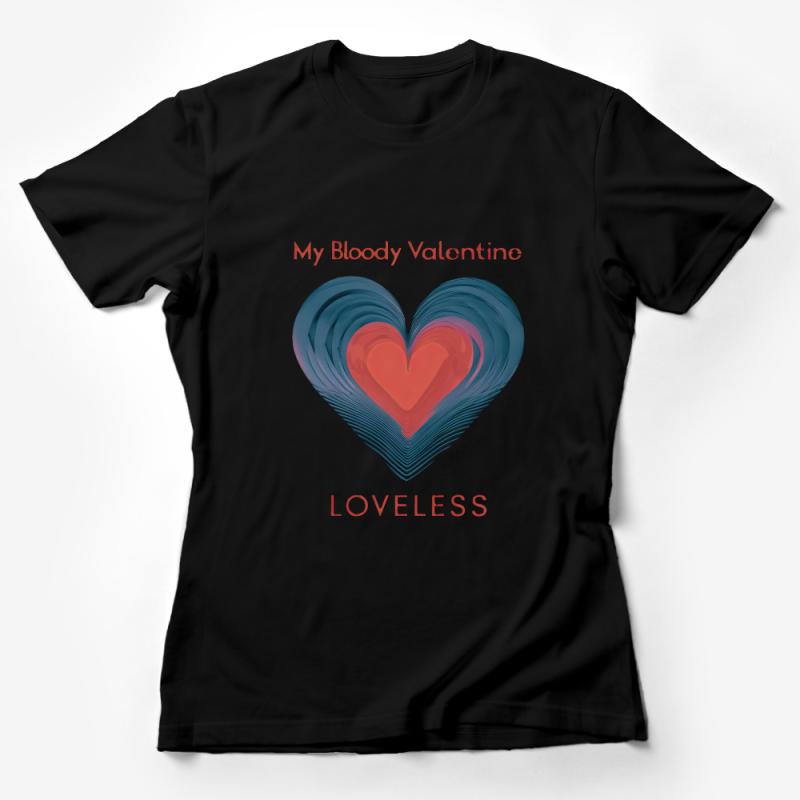 Abstract Heart T-Shirt, Loveless My Bloody Valentino Inspired, Artistic Graphic Tee, Unisex Apparel, Music Fan Gift Female T-Shirt