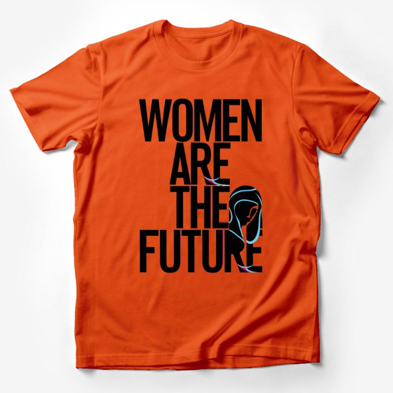 Women Empowerment T-Shirt, Women Are The Future, Bold Feminist Statement Tee, Black and White with Pink Accents Male T-Shirt