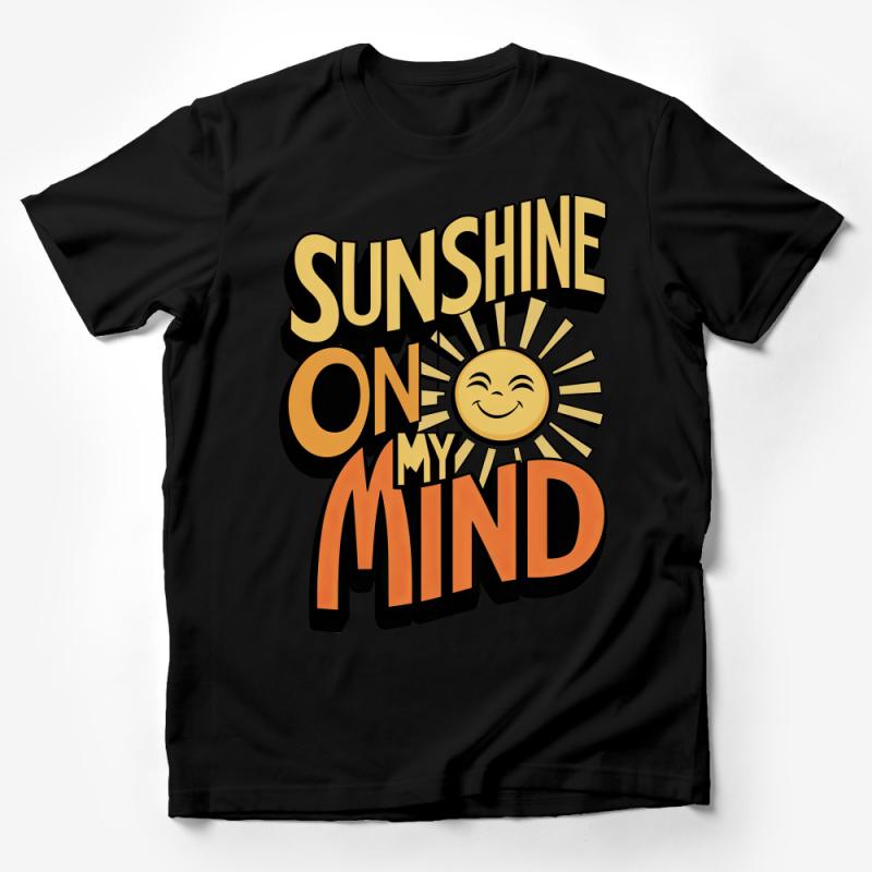 Sunshine On My Mind Graphic Tee, Positive Vibes Summer T-Shirt, Unisex Bright Sun Tee Male T-Shirt