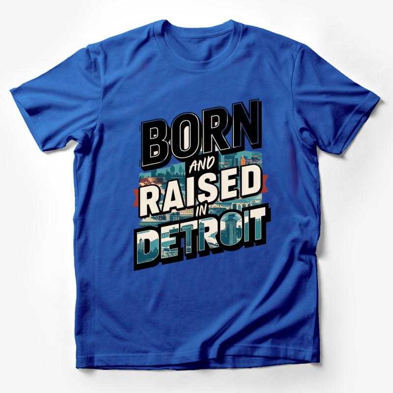 Detroit Pride T-Shirt, Born and Raised in Detroit, City Skyline Tee, Vintage Style Graphic Tee, Unisex Shirt Male T-Shirt