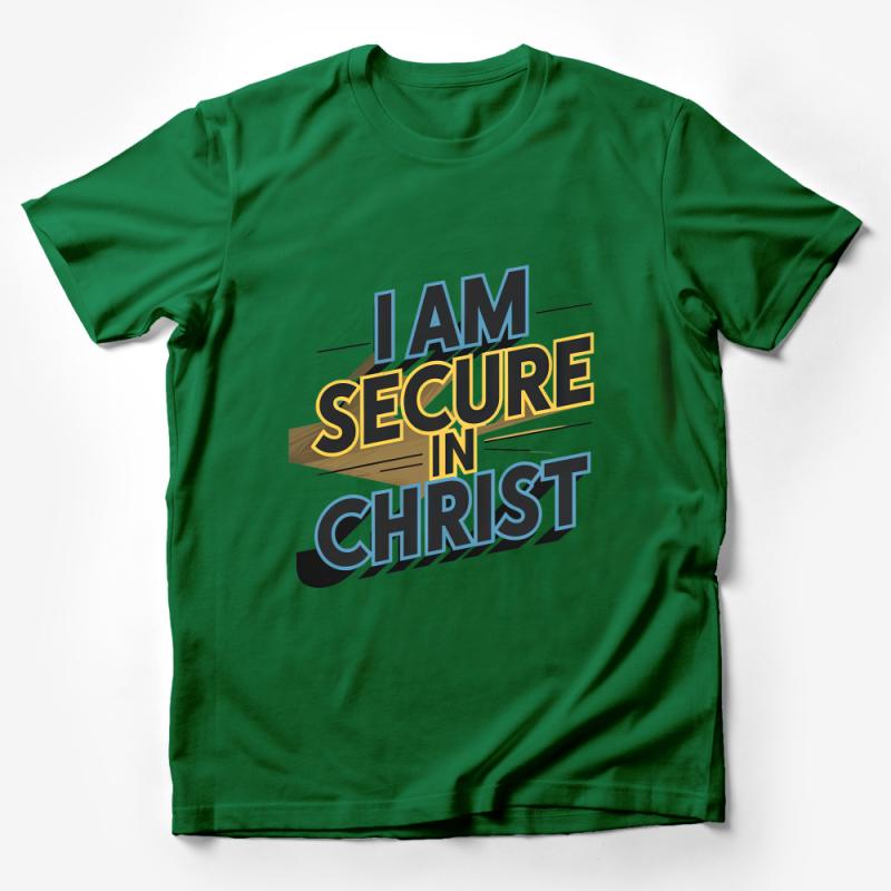 Inspirational Christian T-Shirt, I Am Secure In Christ, Religious Faith Tee, Comfortable Unisex Shirt for Believers Male T-Shirt