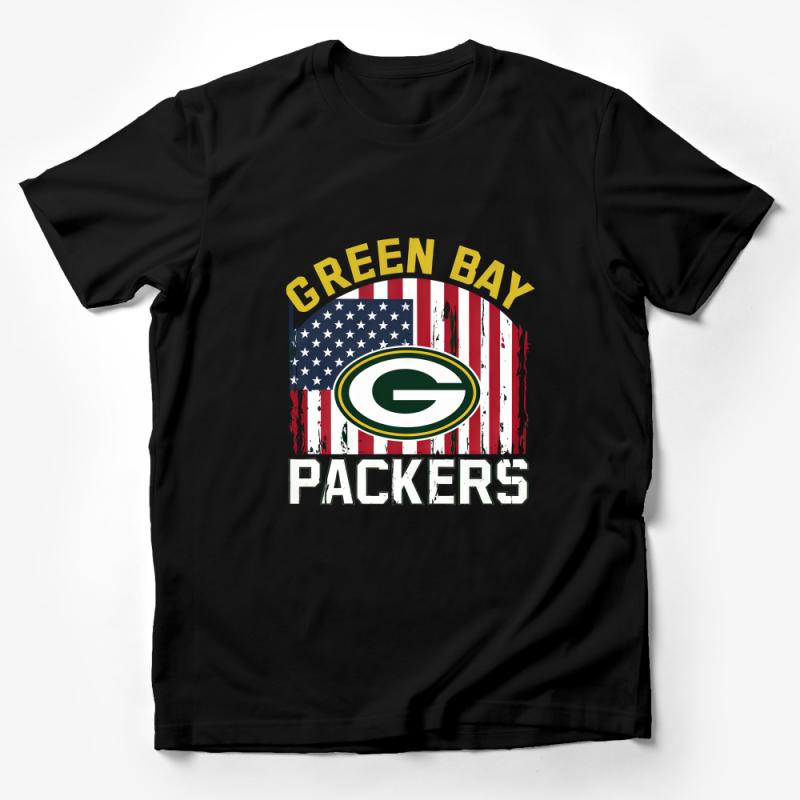 Green Bay Football Fan Vintage American Flag T-Shirt, Distressed Patriotic Sports Tee Male T-Shirt