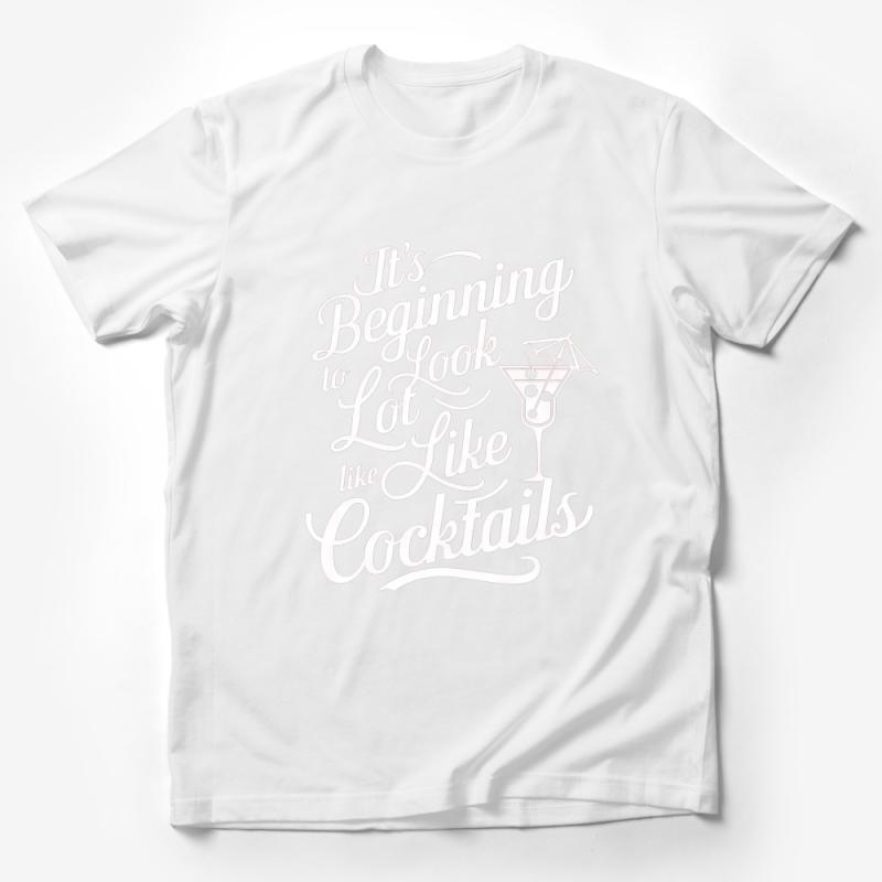 Funny Christmas Cocktail T-Shirt, Holiday Party Tee, Festive Drinking Humor Shirt, Unisex Adult Clothing, Gift for Cocktail Lovers Male T-Shirt