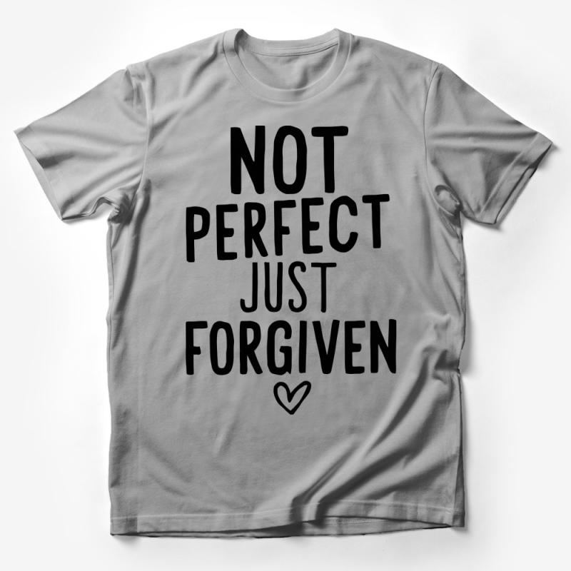 Inspirational Quote T-Shirt, Not Perfect Just Forgiven Tee, Christian Faith Casual Wear, Unisex Top, Gift Idea Male T-Shirt