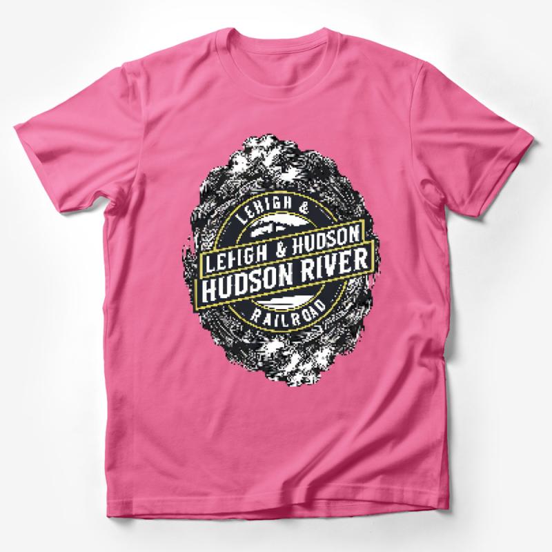 Vintage Train Shirt, Lehigh and Hudson Railroad Graphic Tee, Retro Railway Enthusiast Gift, Unisex Clothing Male T-Shirt