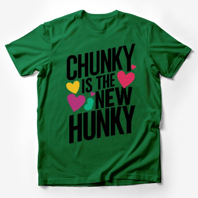 Chunky is the New Hunky T-Shirt, Cute Love Hearts Graphic Tee, Unisex Fashion Top, Gift Idea, Casual Wear, Summer Outfit Male T-Shirt