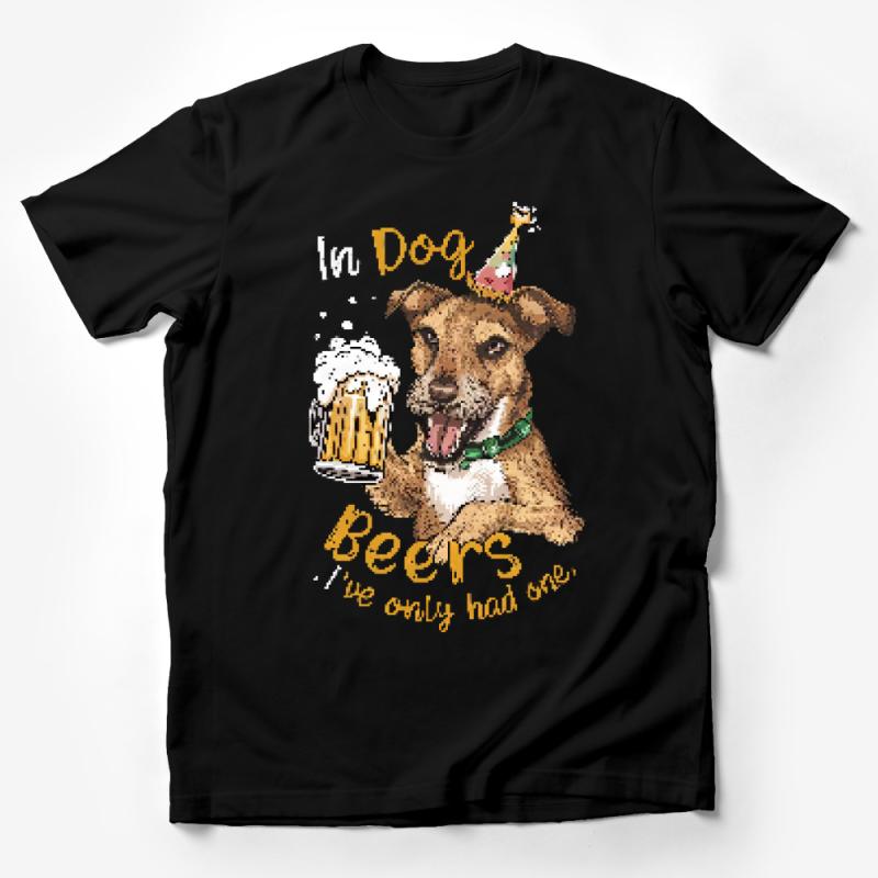 Funny Dog and Beers T-Shirt, Cute Pet Drinking Party Tee, Unisex Animal Lover Shirt, Birthday Gift Idea Male T-Shirt