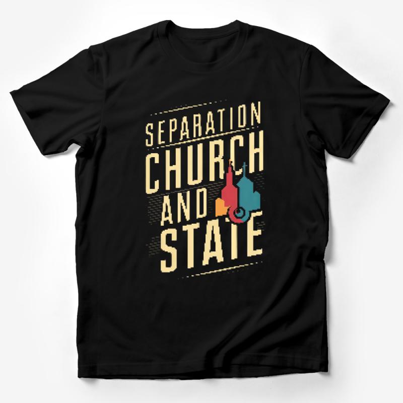 Stylish Graphic Tee with Separation Church and State Motif, Unisex Cotton Shirt, Colorful Statement Clothing Male T-Shirt